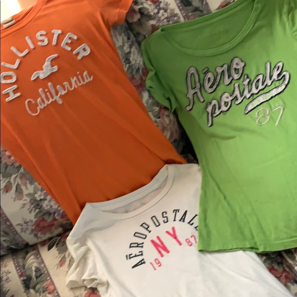 Aero and Hollister shirt lot all 3 one low price